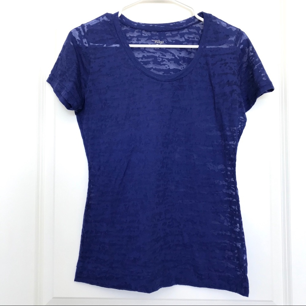 Colbalt Blue Sheer T Shirt